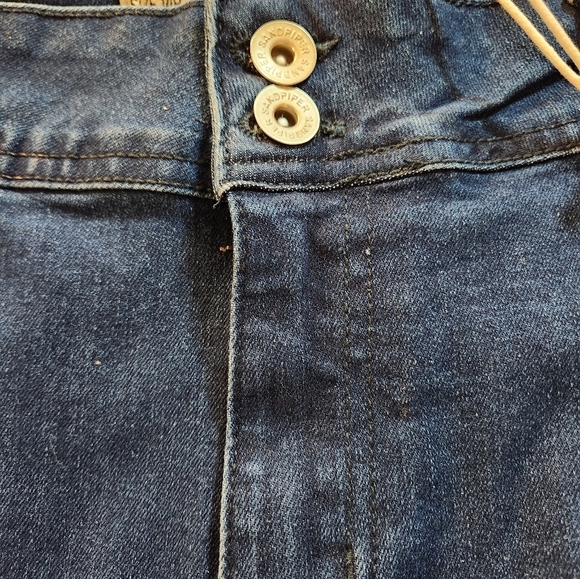 Sandpiper Jean Shorts Bermuda Shorts Denim Blue 14P Embroidered Decor - Picture 9 of 11